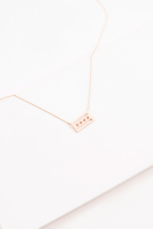 Chicago Flag Necklace