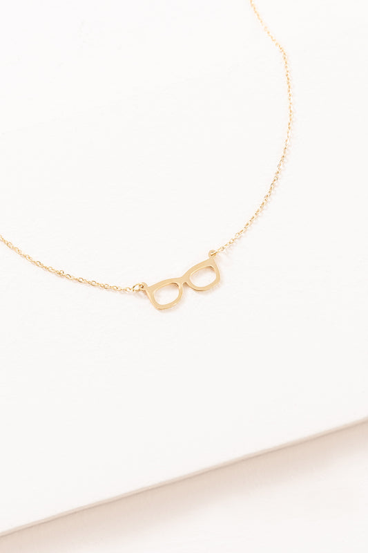 Geek Glasses Necklace (14K Gold)