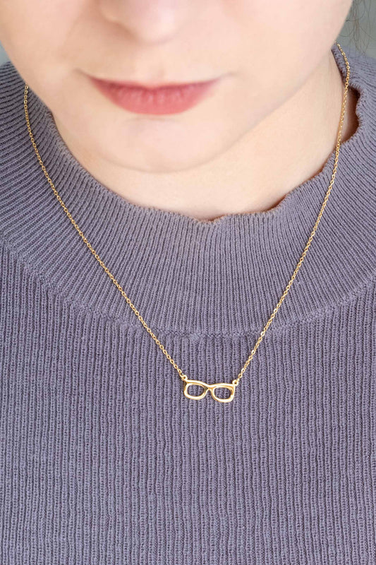Geek Glasses Necklace (14K Gold)