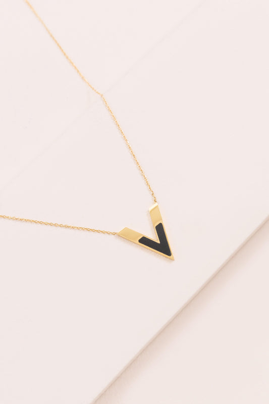 V Point Necklace (14K)
