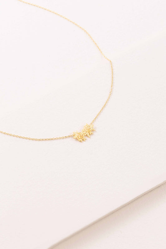 Rose Charm Necklace | Gold