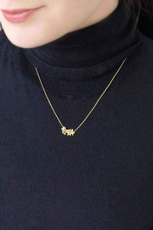 Rose Charm Necklace | Gold