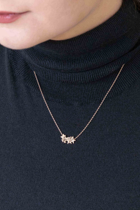 Rose Charm Necklace | Rose Gold