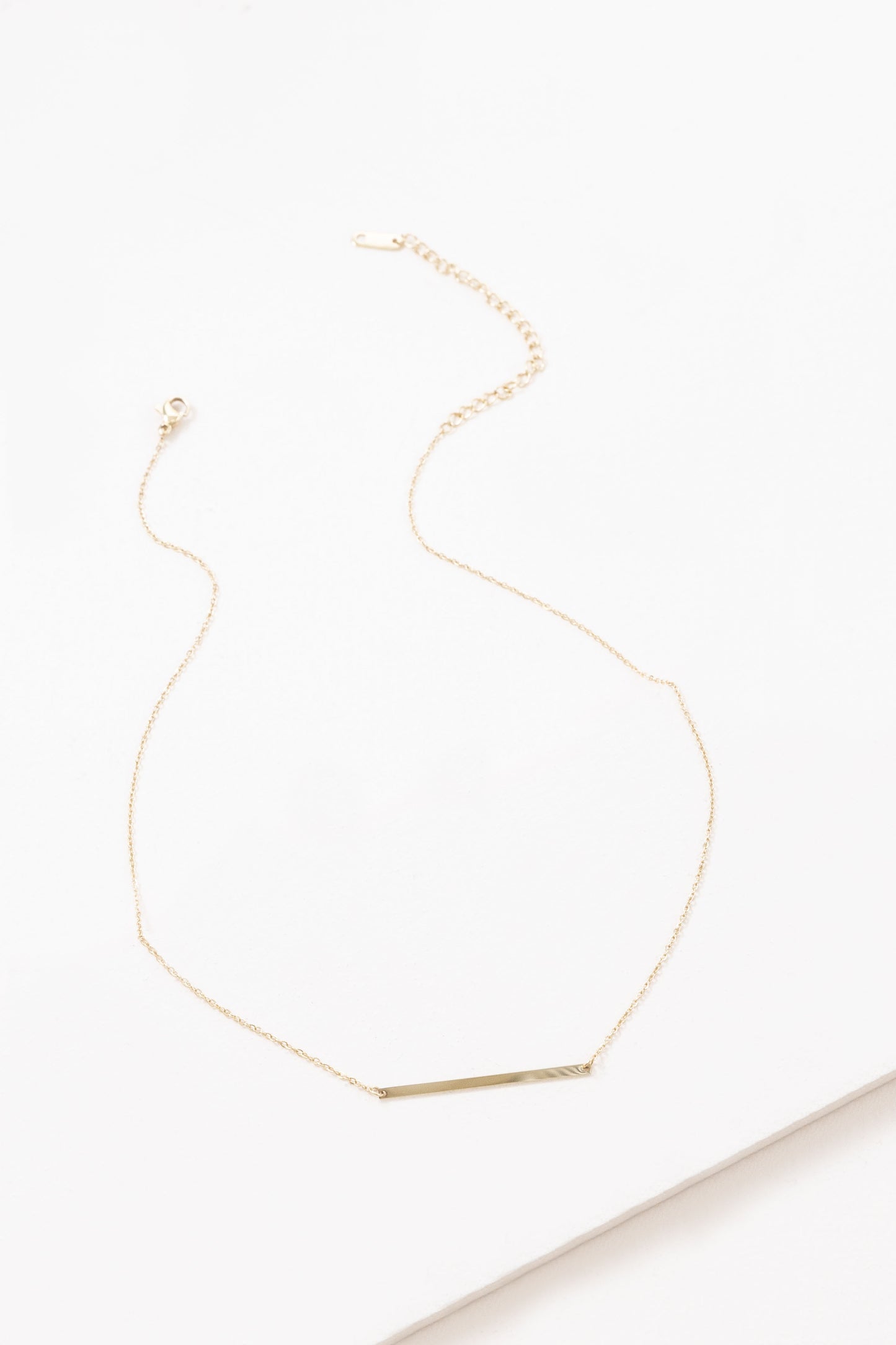 Modern Minimalist Bar Necklace (14K)