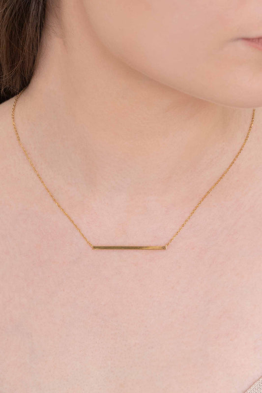Modern Minimalist Bar Necklace (14K)