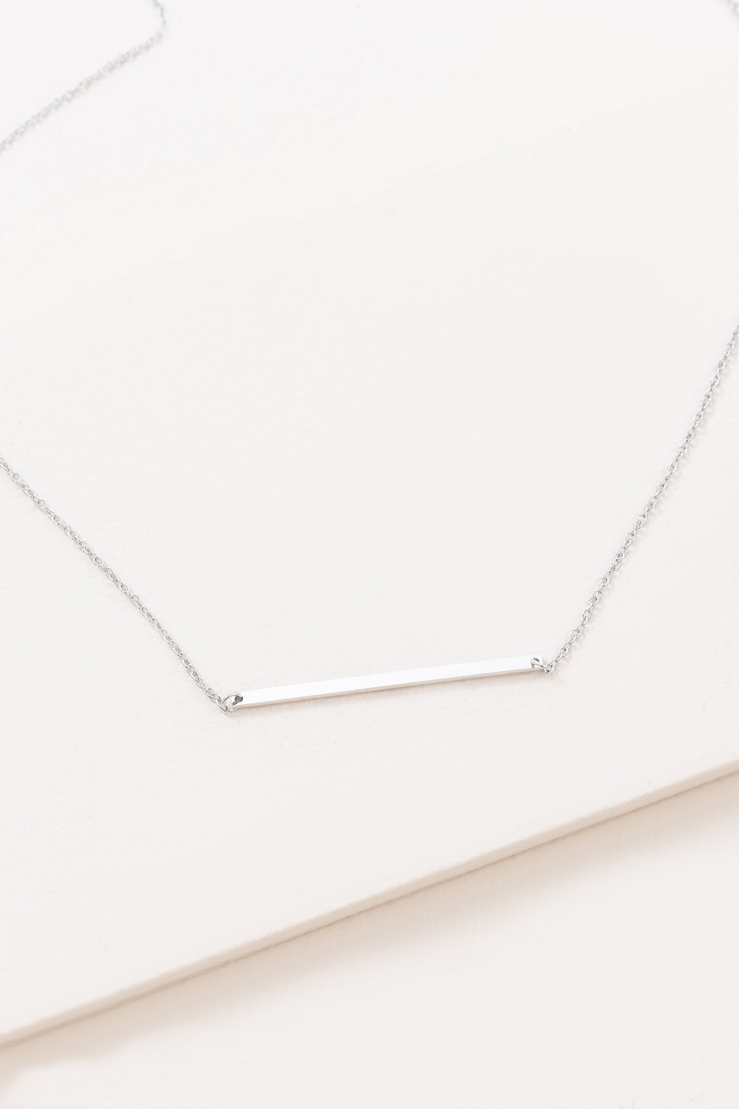 Modern Minimalist Bar Necklace | Silver