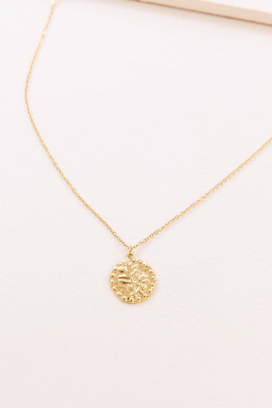 Imprinted Leaves Necklace (14K)