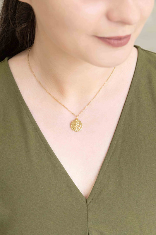 Imprinted Leaves Necklace (14K)