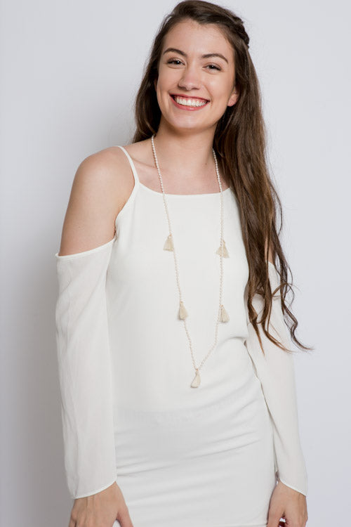 Nayeli Tassel Necklace | Cream
