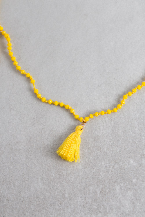 Nayeli Tassel Necklace | Yellow