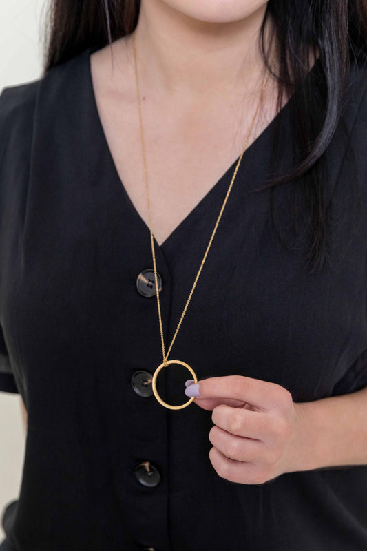 Circling Around Pendant Necklace (14K)