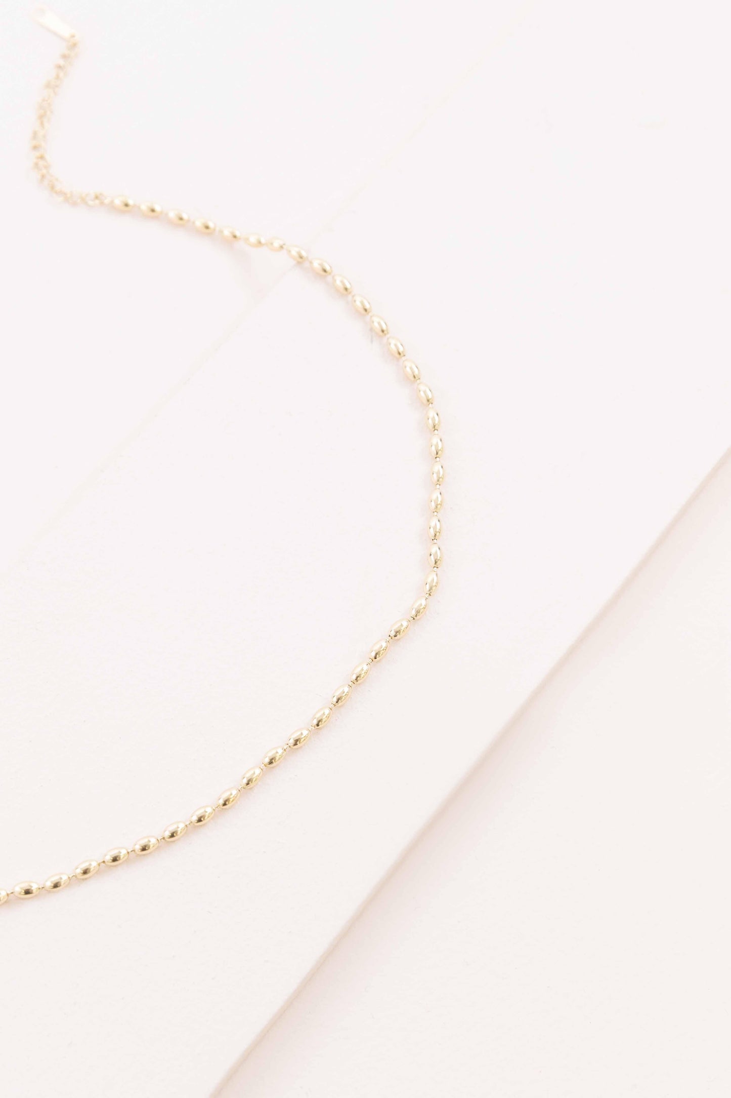 Gold Beaded Chain Necklace