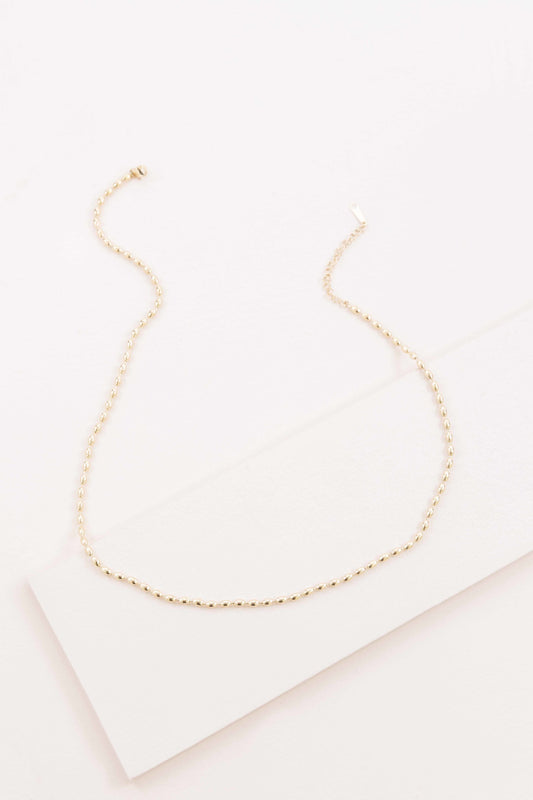 Gold Beaded Chain Necklace