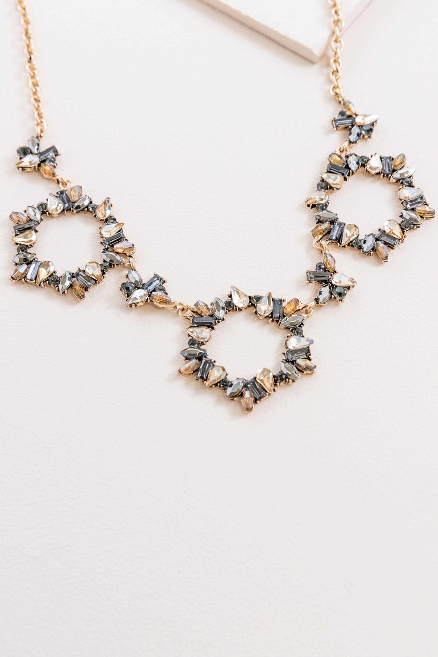 Captivating Circle Stone Necklace | Golden