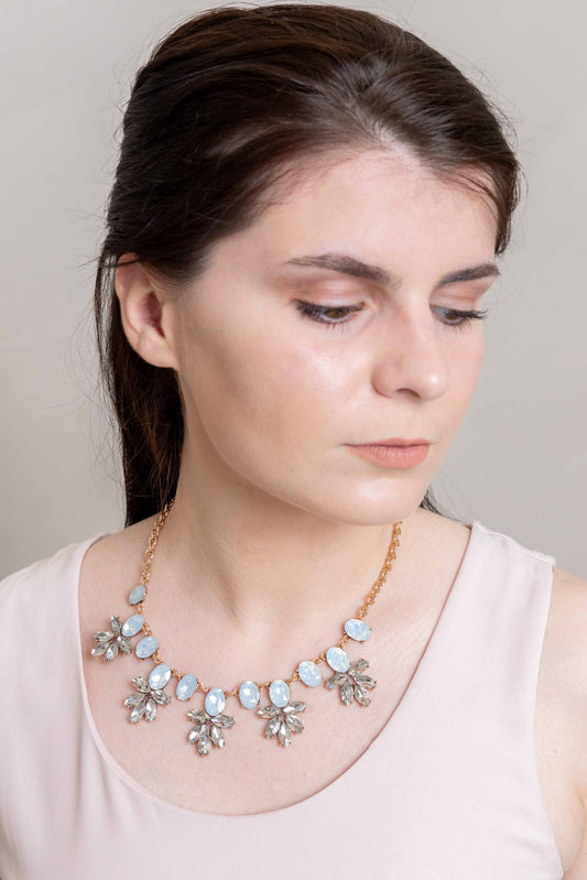 Crystal Flower Bouquet Necklace