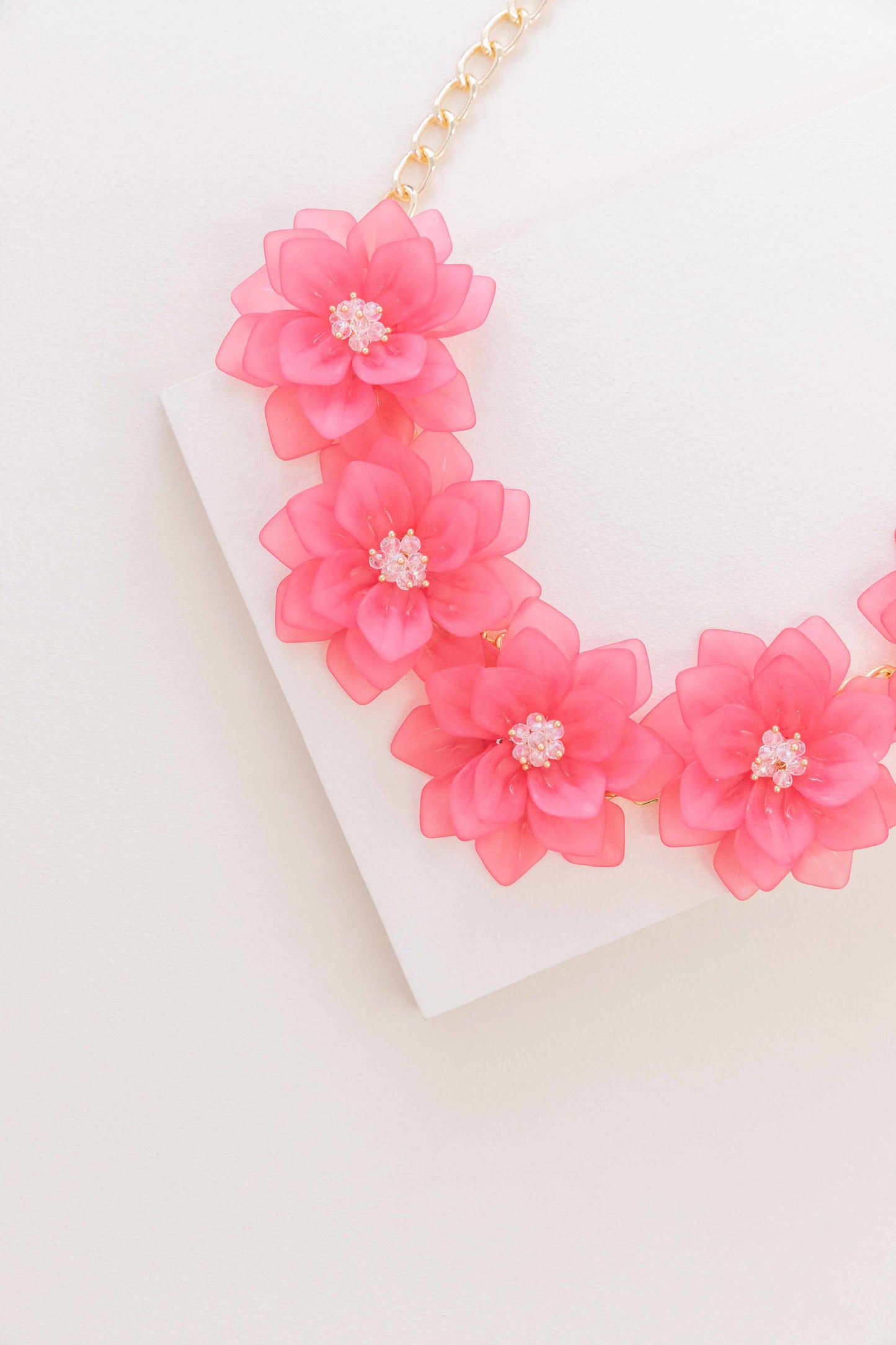 Fashion Forward Floral Necklace | Clear Pink