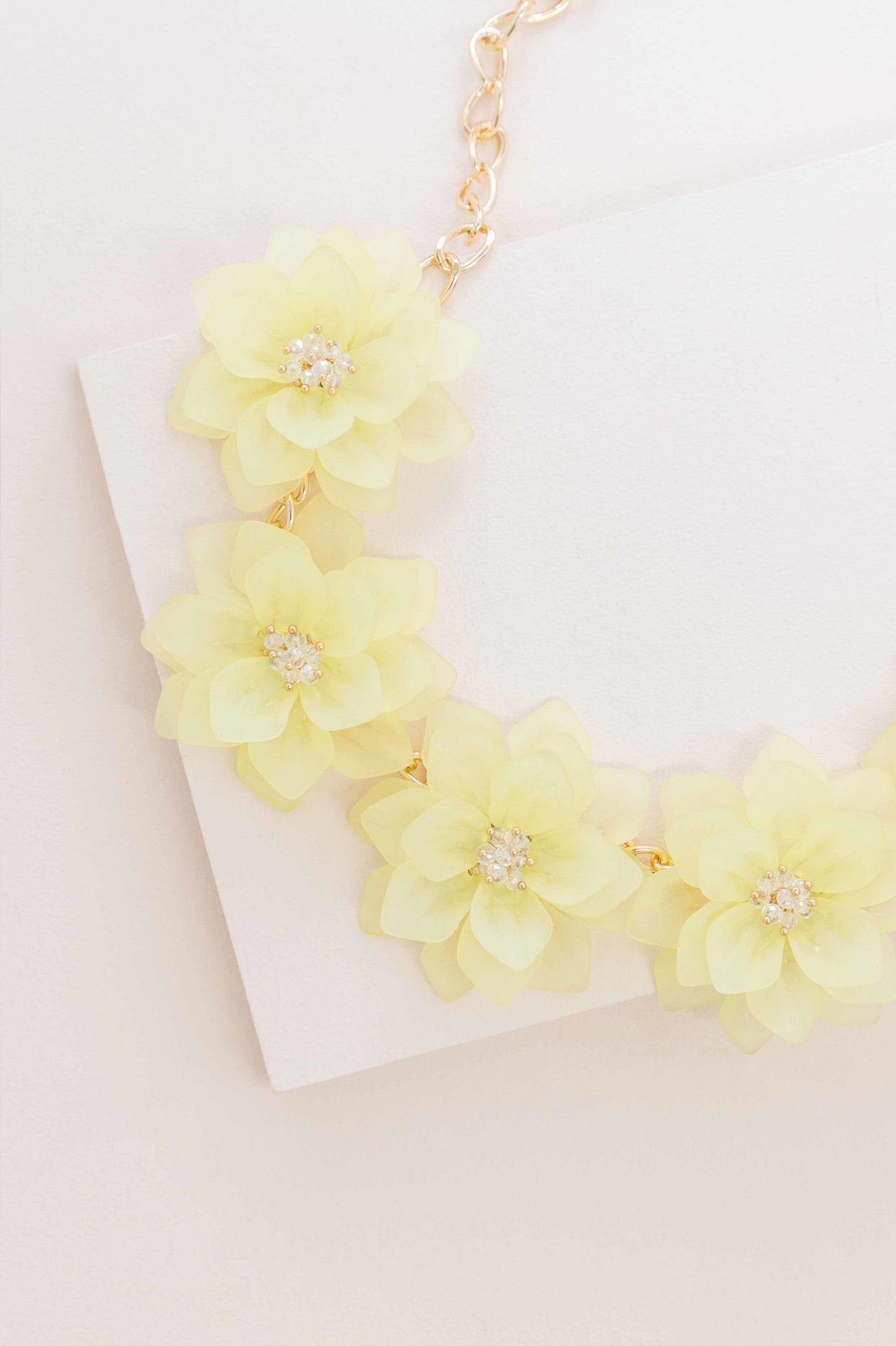 Fashion Forward Floral Necklace | Clear Yellow