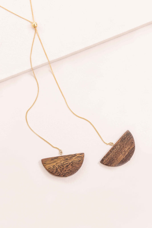 Darling Duo Wood Bolo Necklace