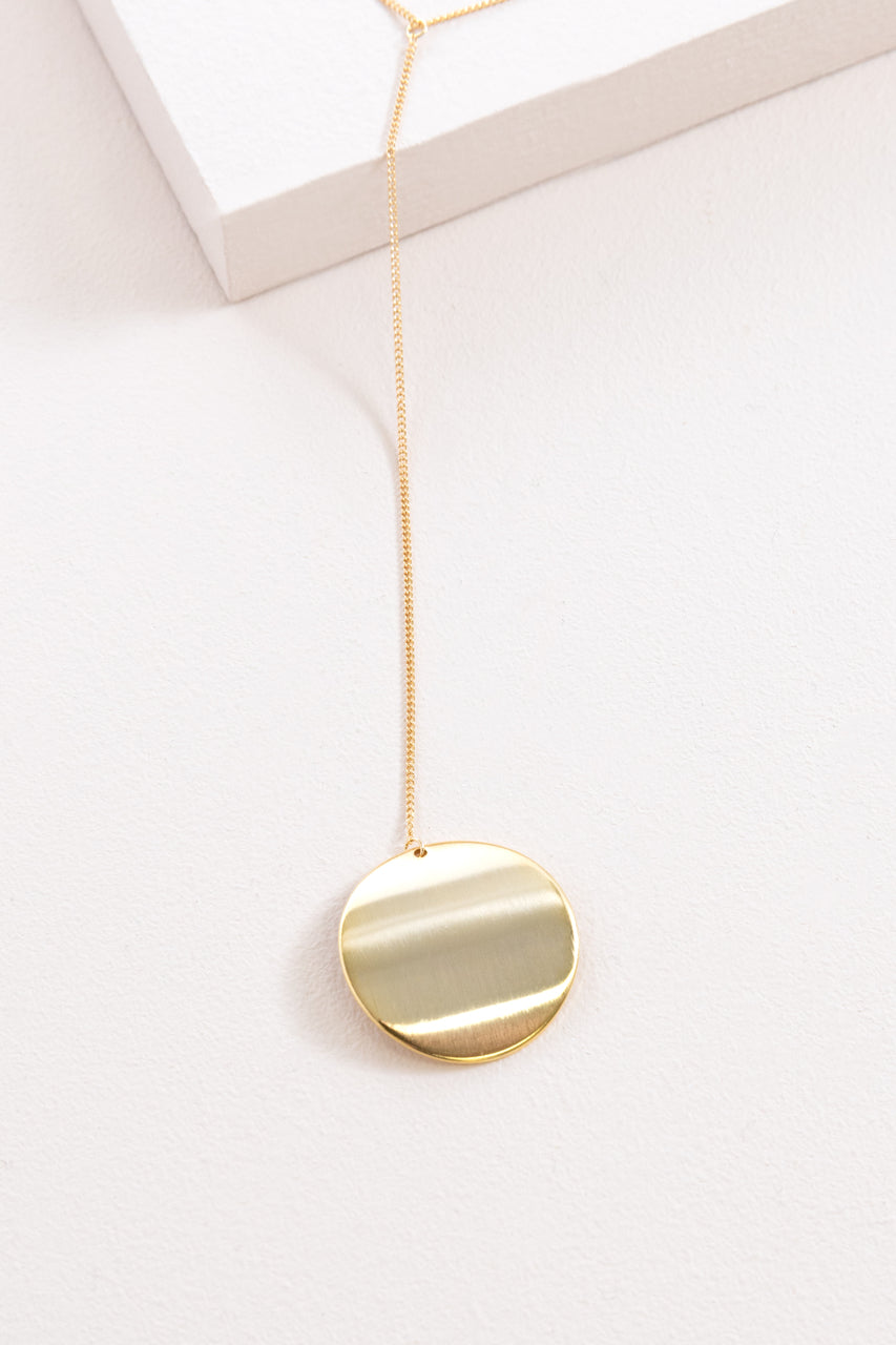 Gold Medallion Y-Necklace