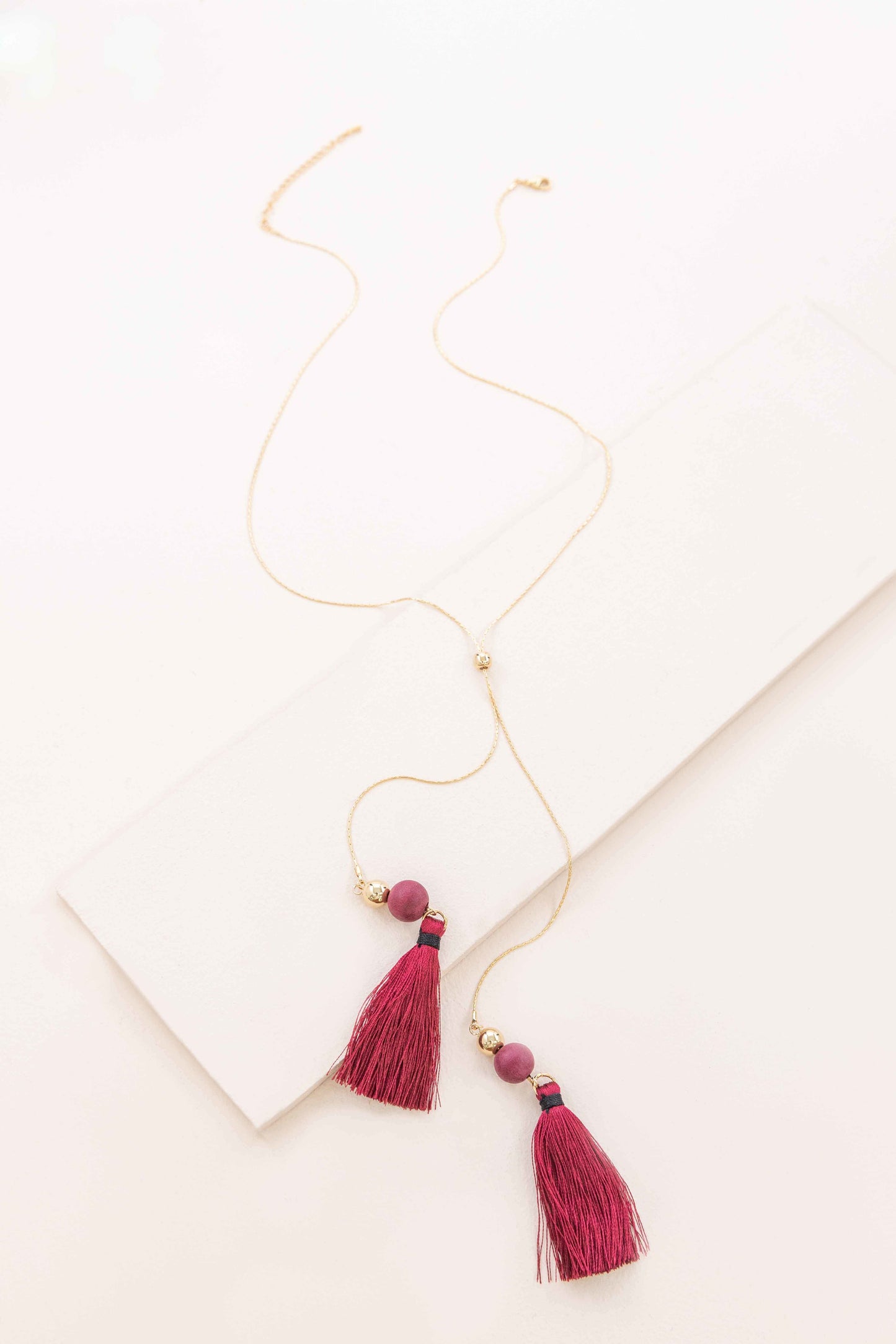Catalina Bolo Tassel Necklace | Wine