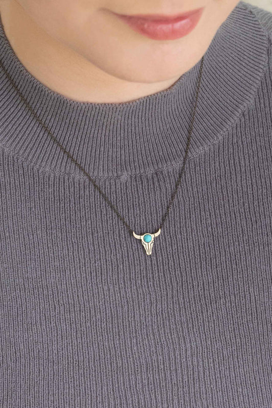 Bull Skull Stone Necklace