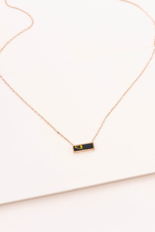 Beaming Bar Stone Necklace | Rose Gold (14K)