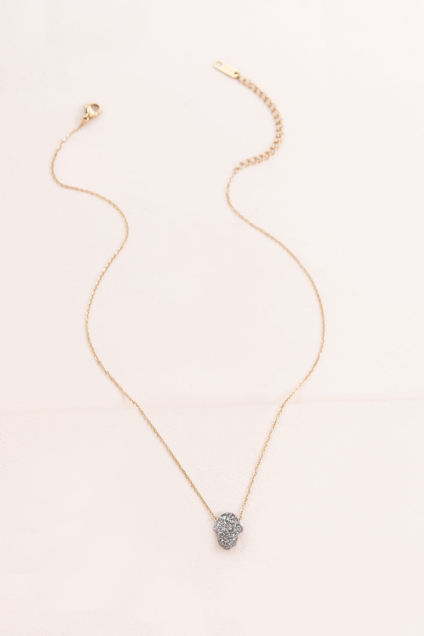 Hamsa Hand Druzy Necklace | Silver (14K)