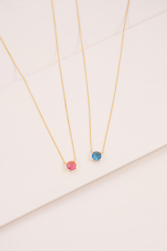 Ombre Stone Round Necklace