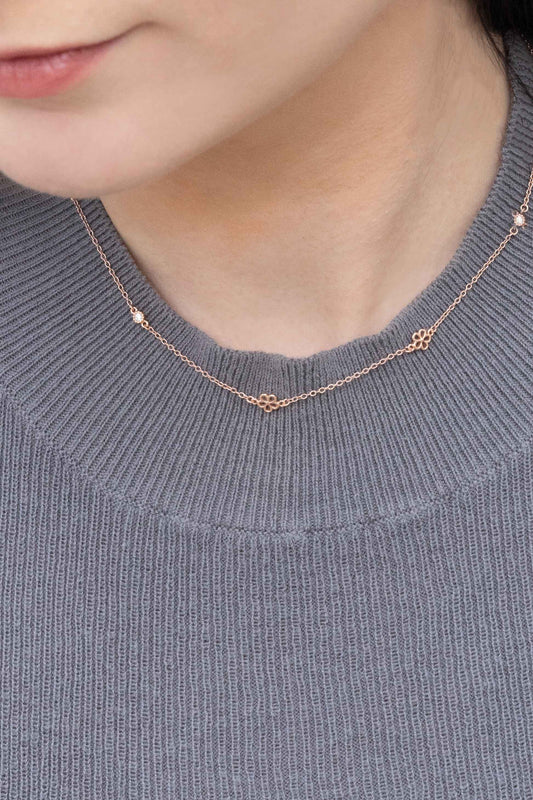 Daisy Strand Necklace (14K Rose Gold)