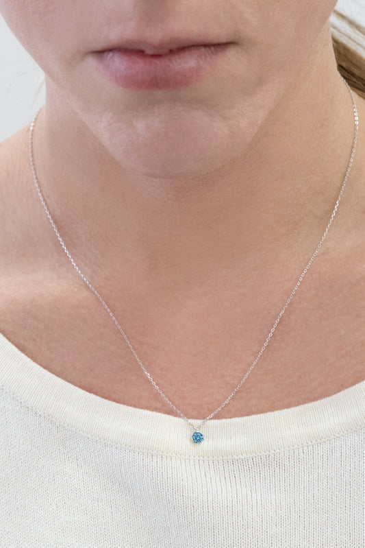 Blue Topaz Necklace (sterl.)