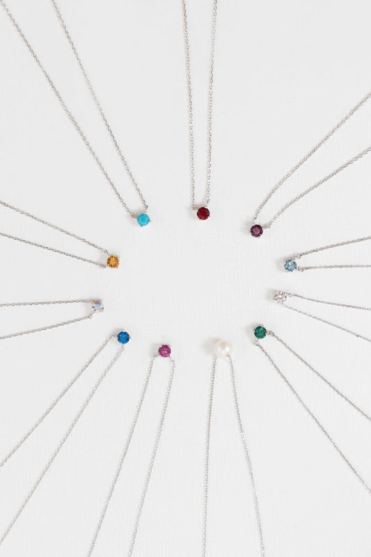 Birthstone Necklace (sterl.)