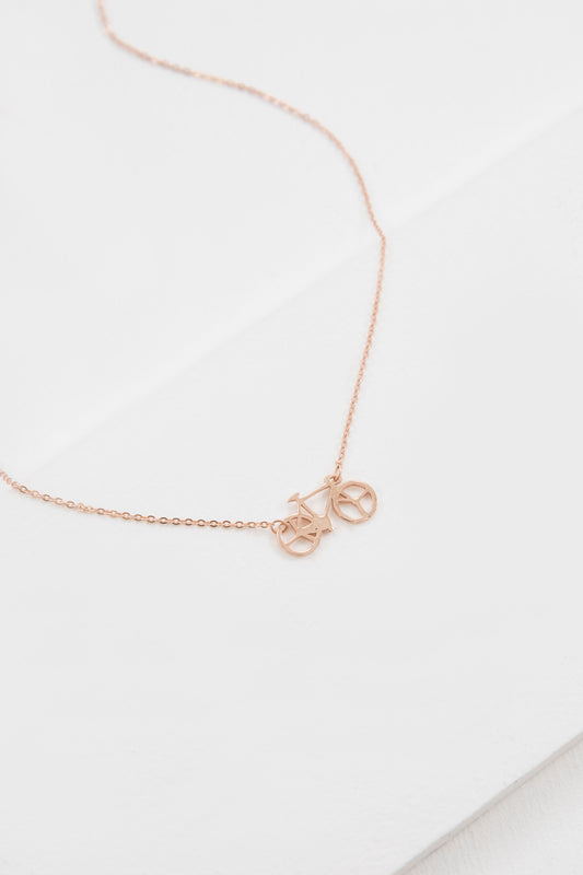 Bicycle Necklace Rose Gold