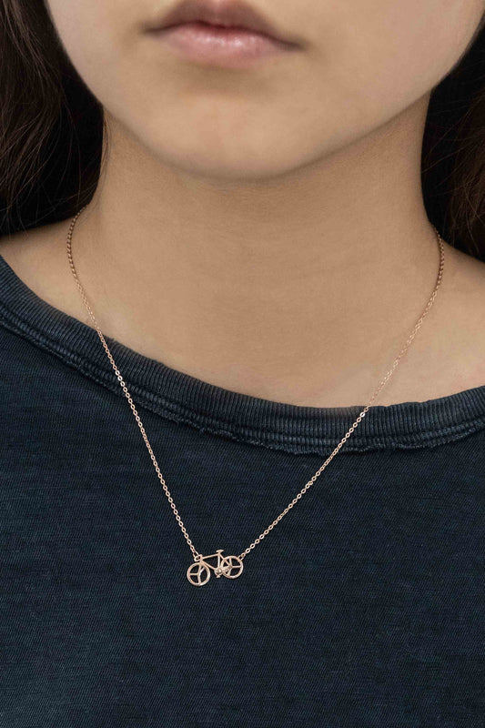 Bicycle Necklace Rose Gold