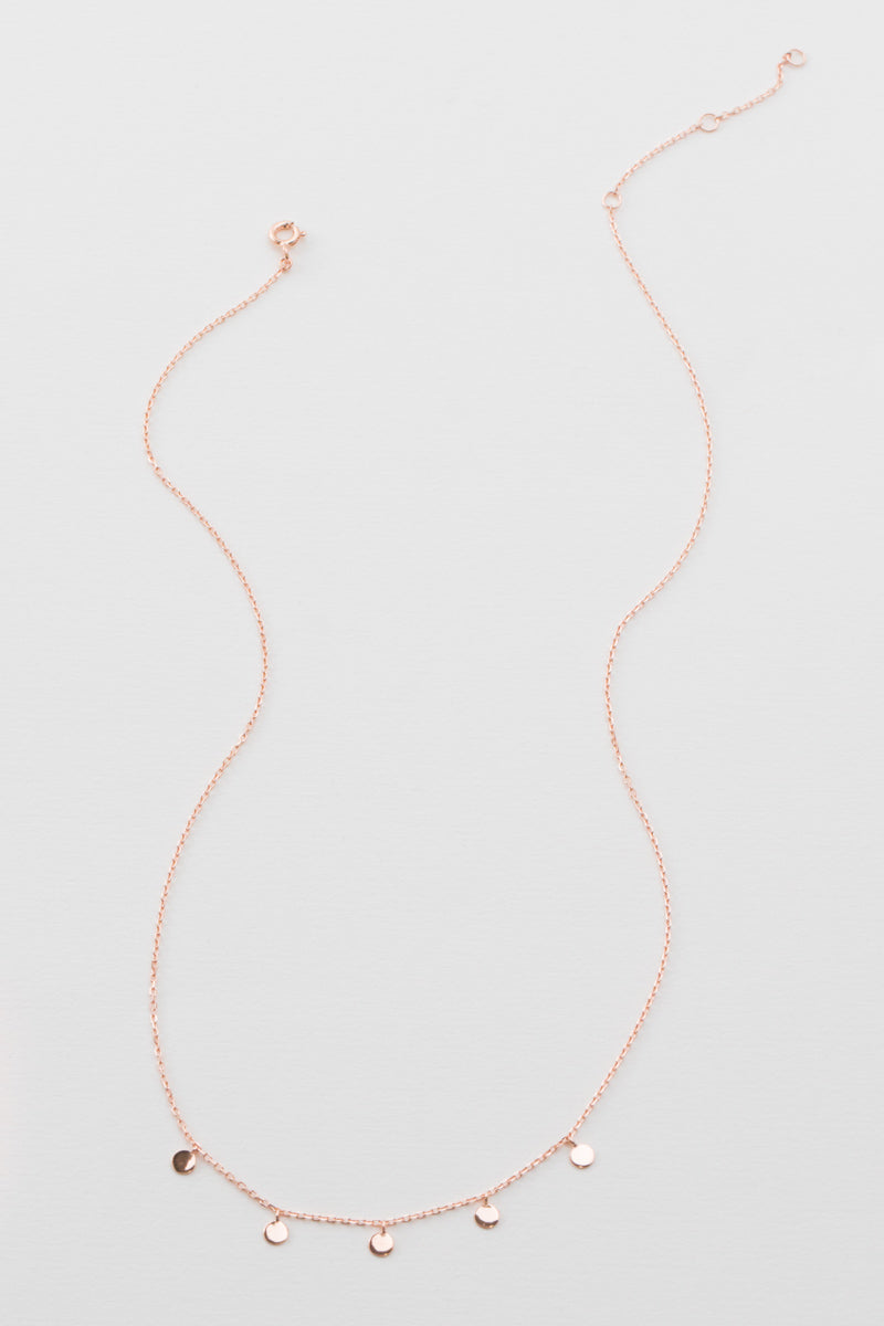 Mini Dot Dangle Necklace | Rose Gold (18K)