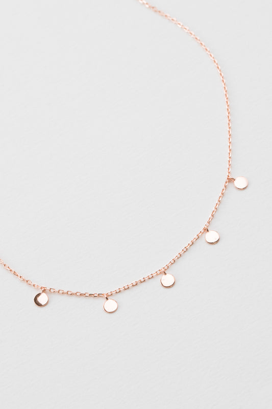 Mini Dot Dangle Necklace | Rose Gold (18K)