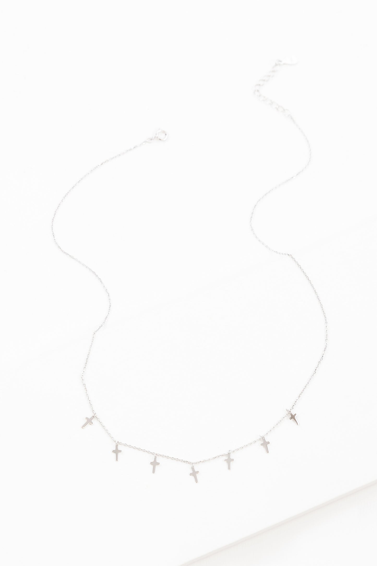 Cross Tassel Drop Necklace | Silver (sterl.)