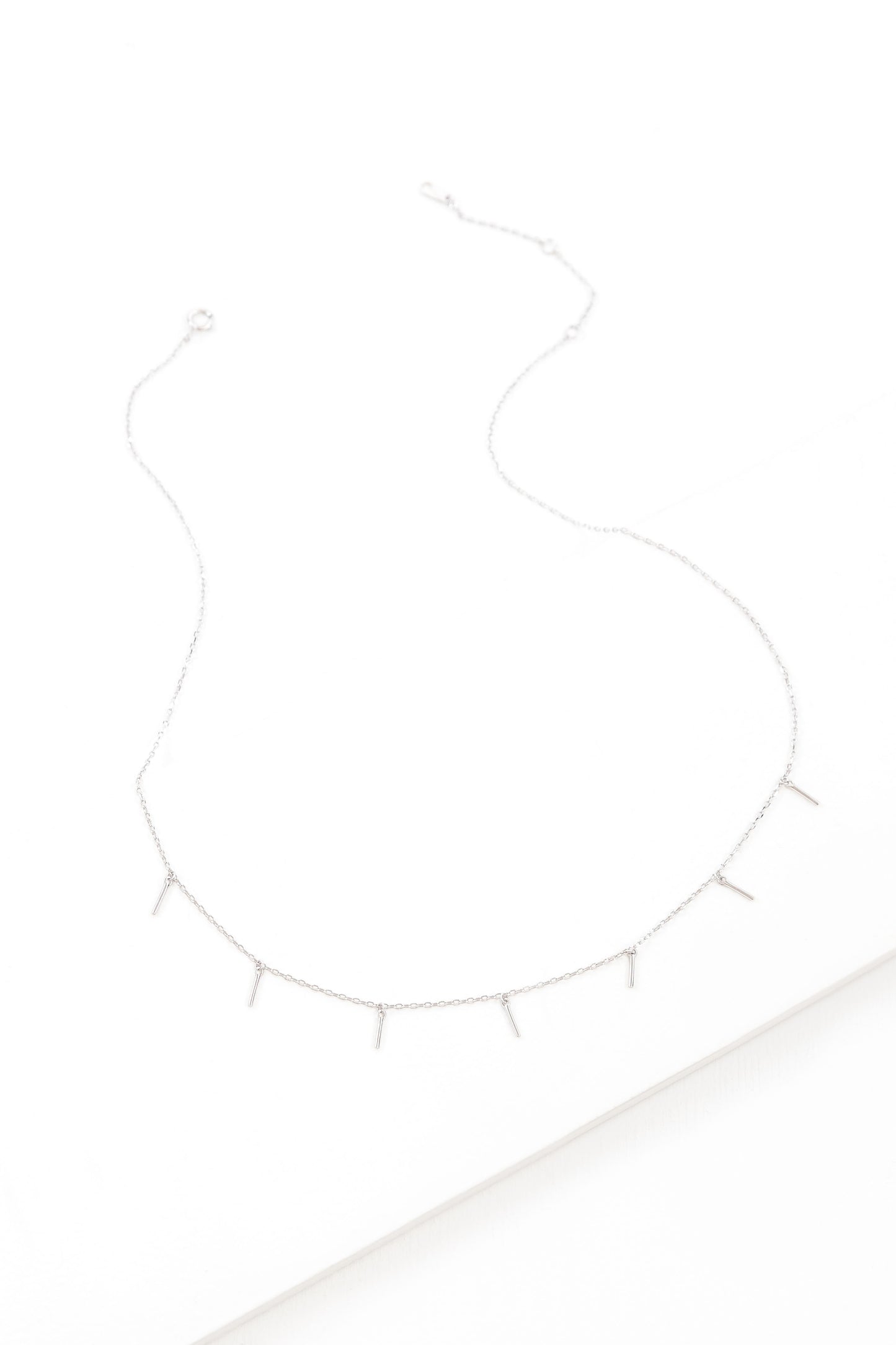Bar Tassel Drop Necklace | Silver (sterl.)