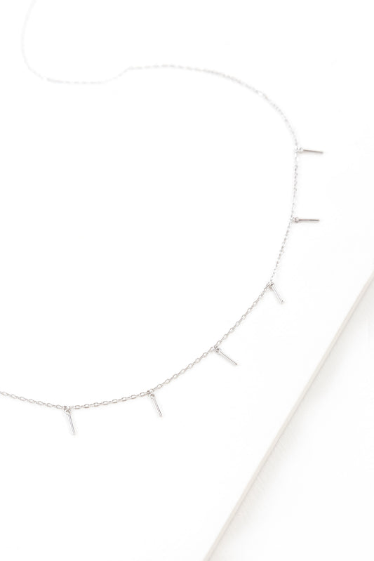 Bar Tassel Drop Necklace | Silver (sterl.)