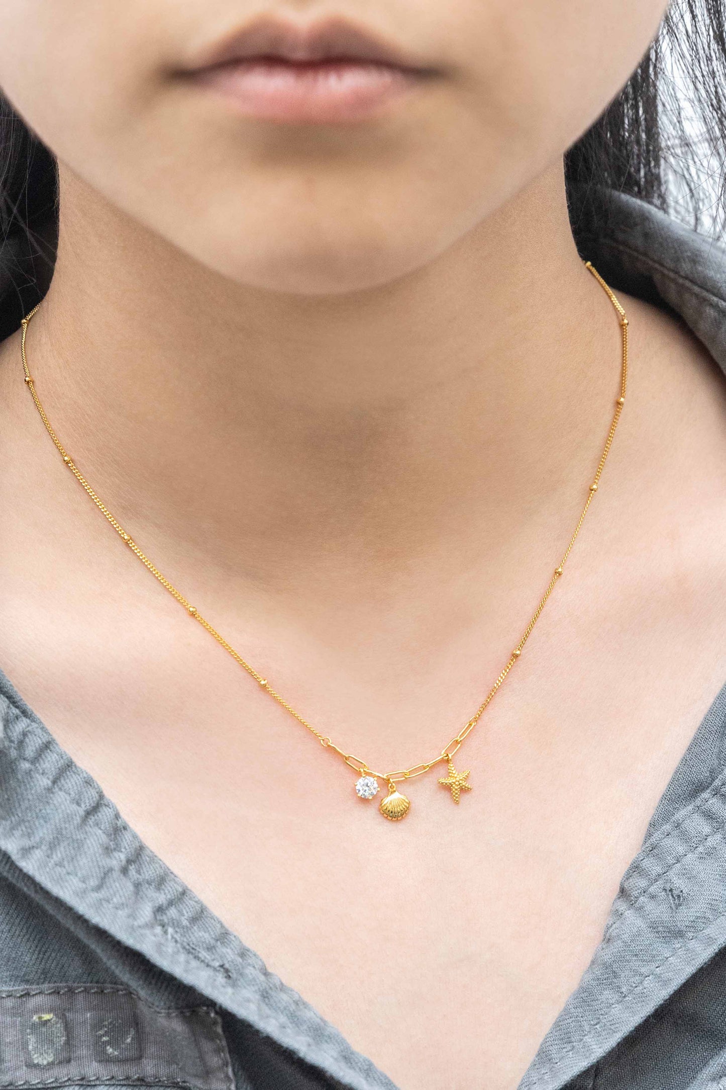 By The Sea Charm Necklace | Gold (14K)