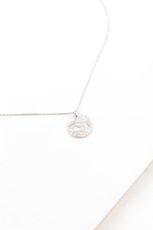 Sculpted Disk Necklace | Silver (sterl.)