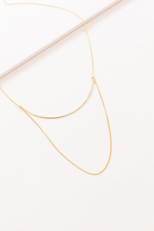 Crescent Drape Layered Necklace