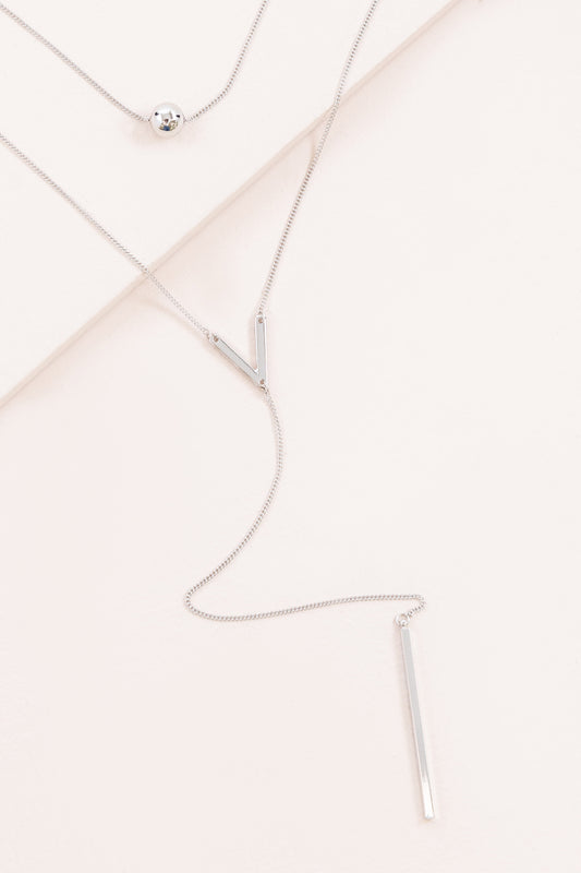 Aries Layered Y-Necklace | Silver