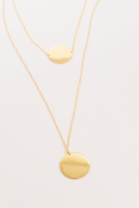 Trendsetter Disc Layered Necklace | Gold (14K)