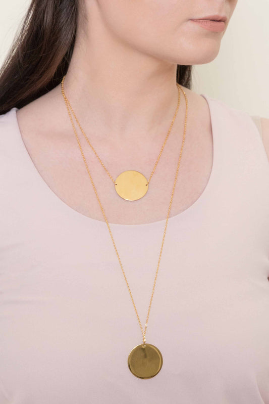 Trendsetter Disc Layered Necklace | Gold (14K)