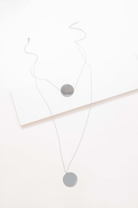 Trendsetter Disc Layered Necklace | Silver