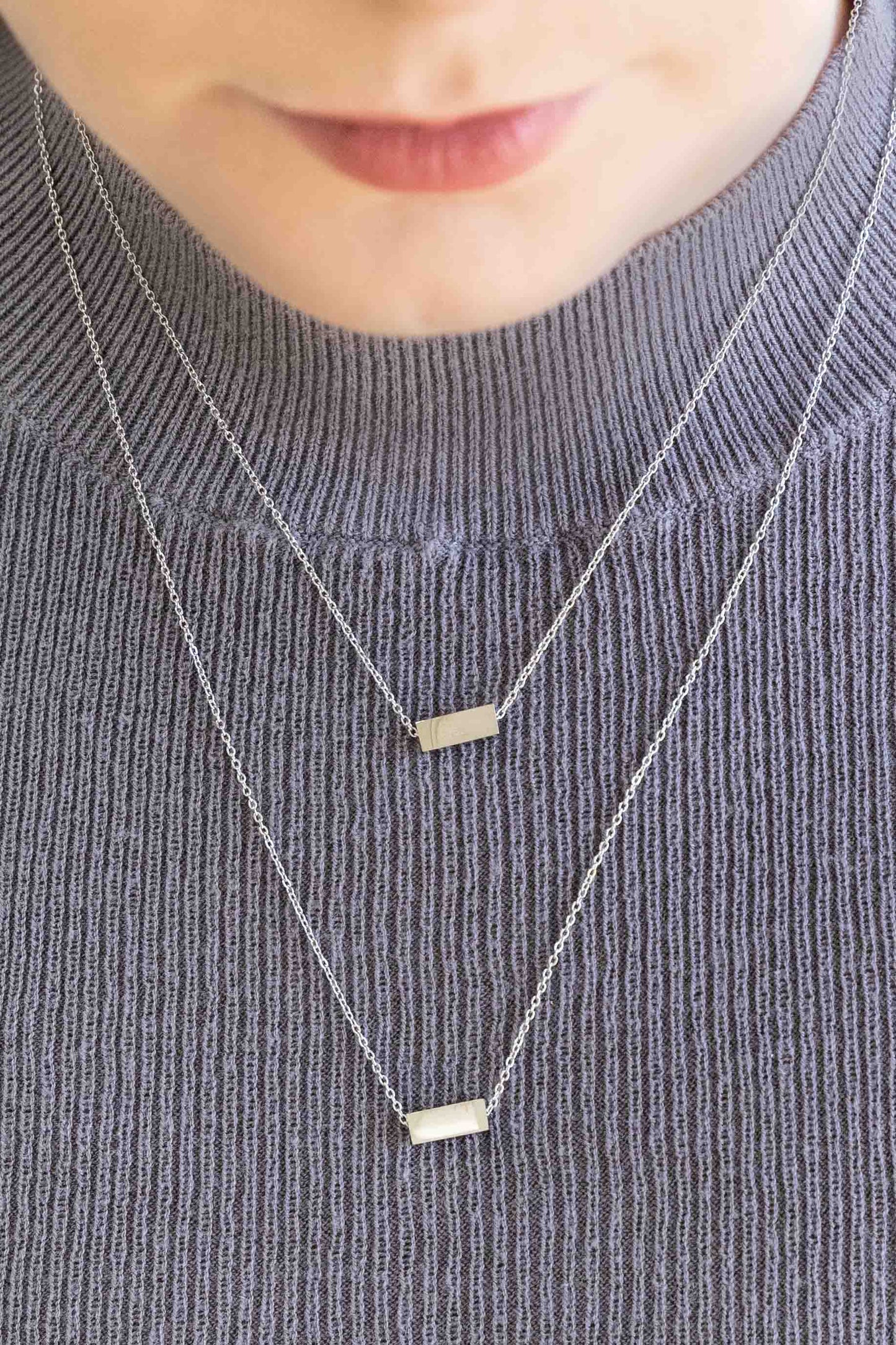Strike a Pose Bar Layered Necklace | Silver