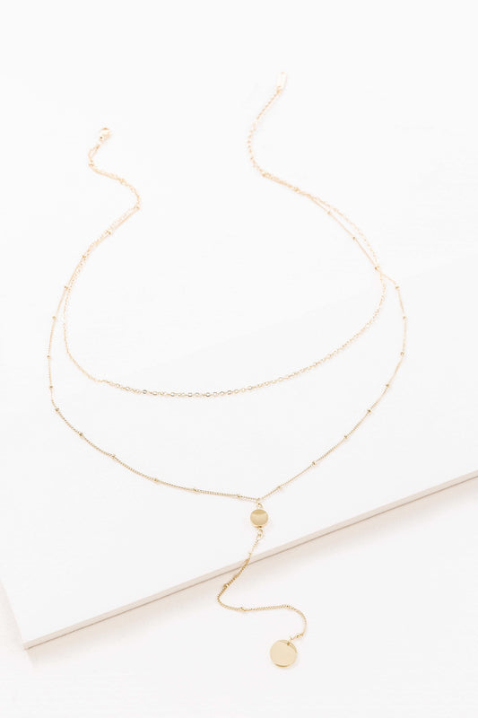 Good Wishes Layered Y-Chain Necklace | Gold (14K)