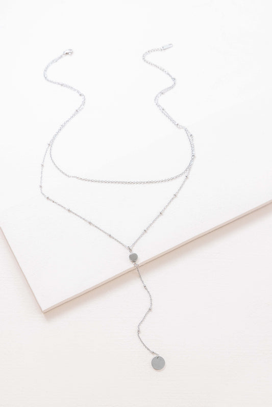 Good Wishes Layered Y-Chain Necklace | Silver