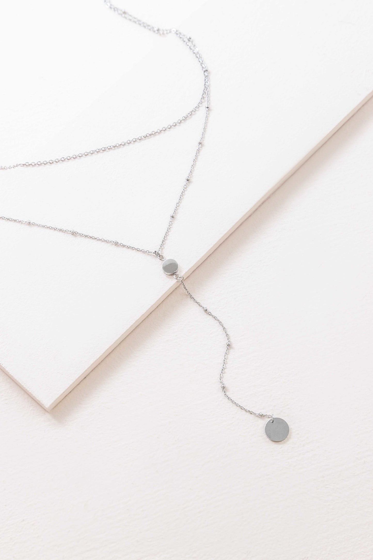 Good Wishes Layered Y-Chain Necklace | Silver