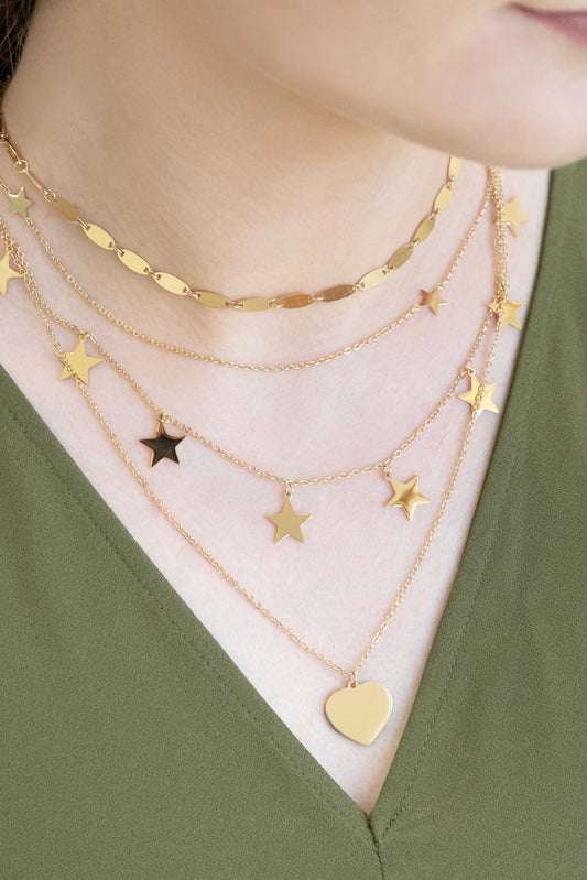 Star-Struck Choker Layered Necklace | Gold (14K)